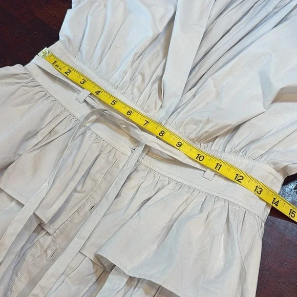 Ulla Johnson Sena Tiered Flutter-Sleeve Ruffle Dress in Dove size 6 - Picture 12 of 13